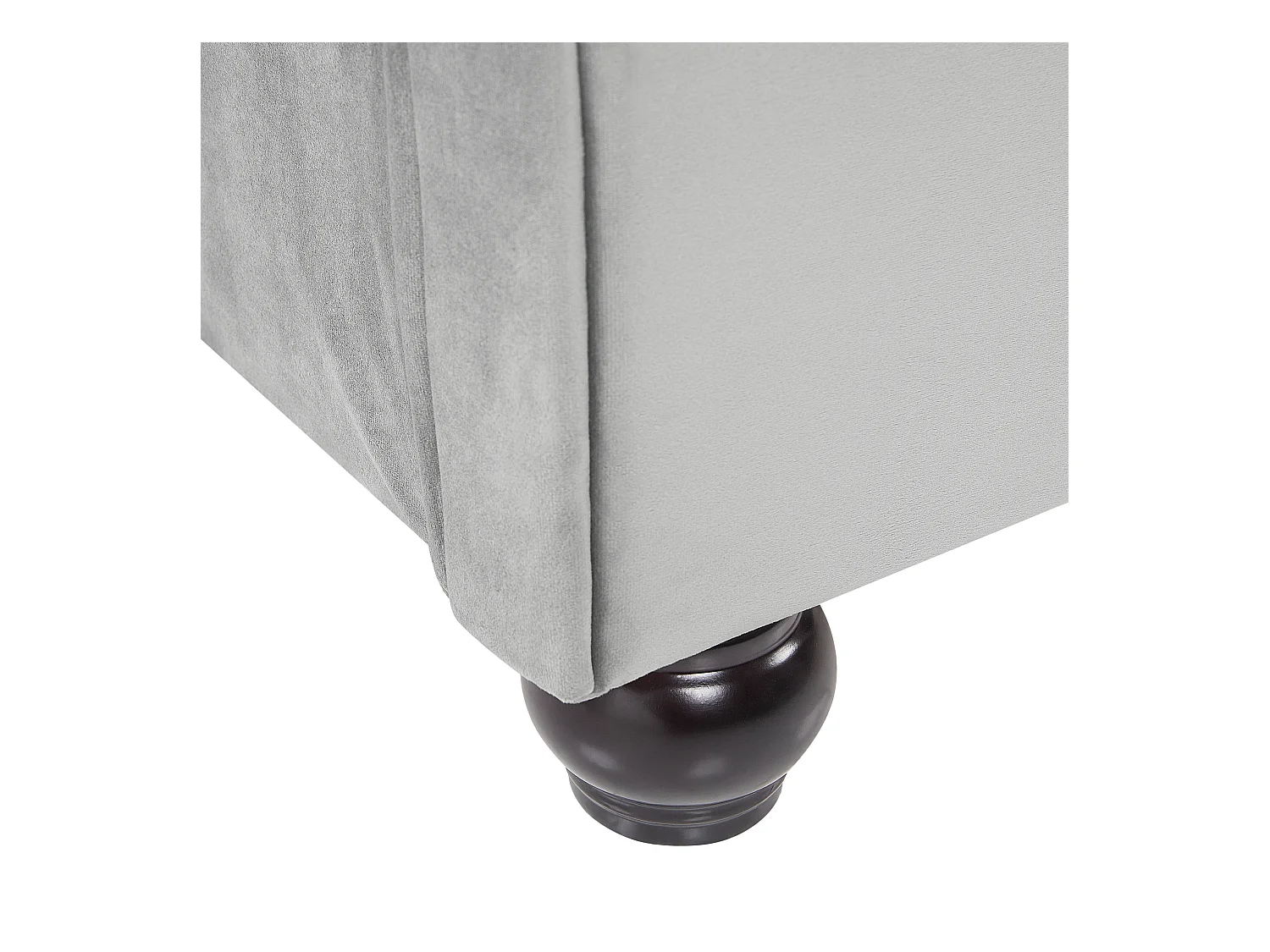 Lit avec sommier Velours AVALLON 140 x 200 cm Gris