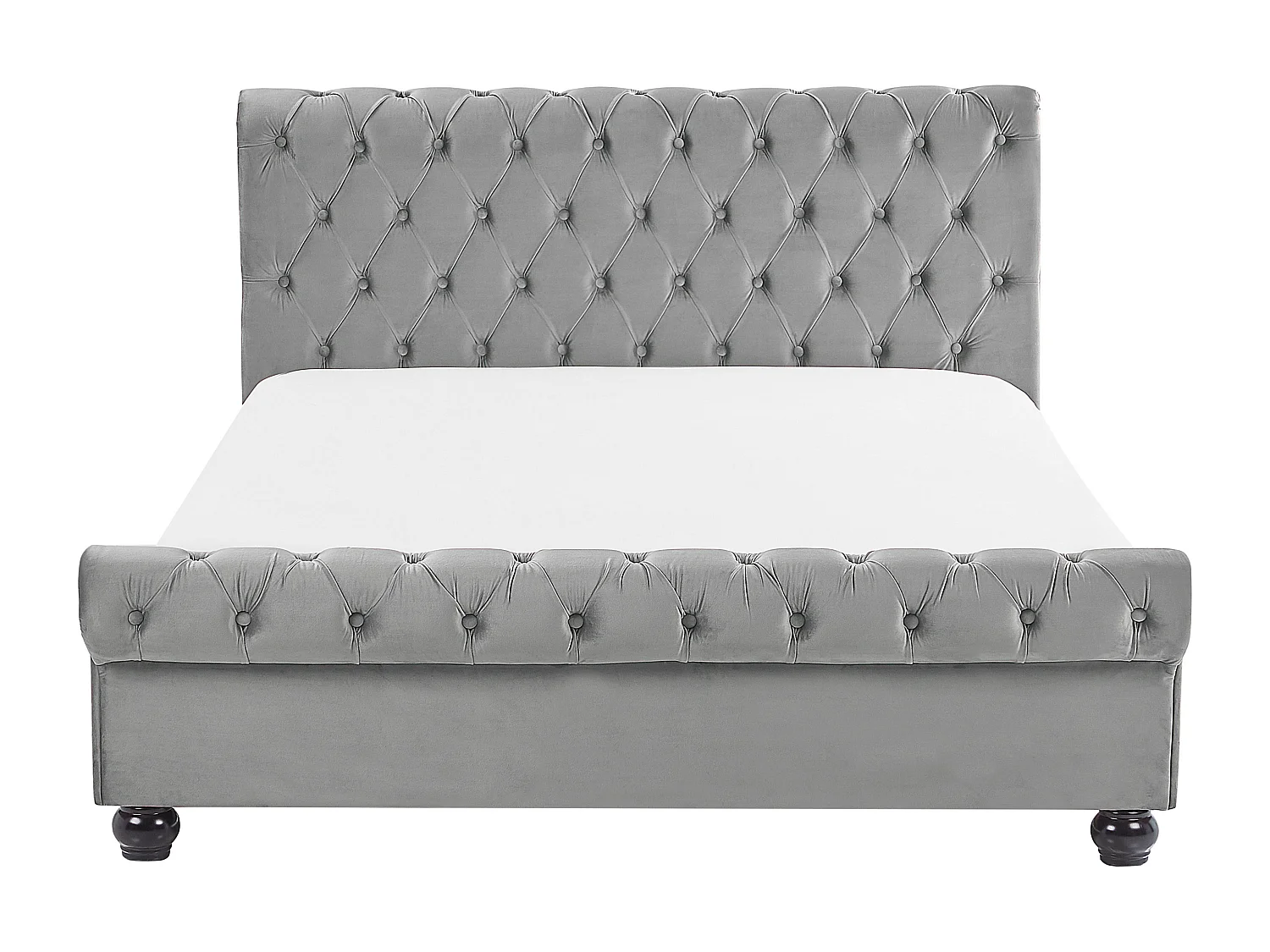 Bed Fluweel AVALLON 140 x 200 cm Grijs