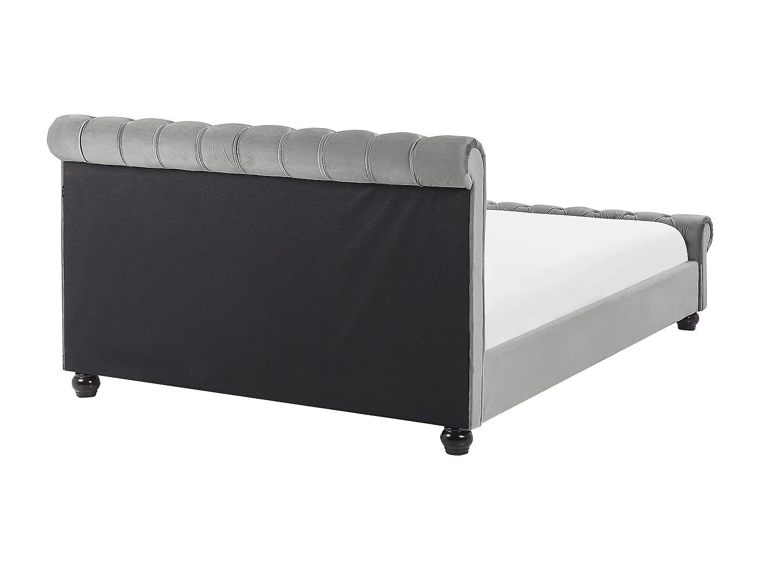 Bed Fluweel AVALLON 140 x 200 cm Grijs