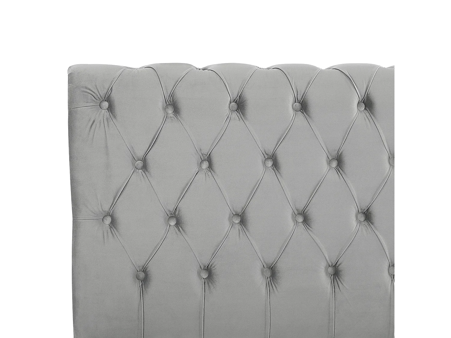 Lit avec sommier Velours AVALLON 140 x 200 cm Gris