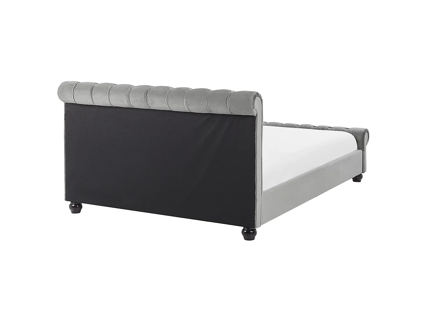 Lit avec sommier Velours AVALLON 140 x 200 cm Gris
