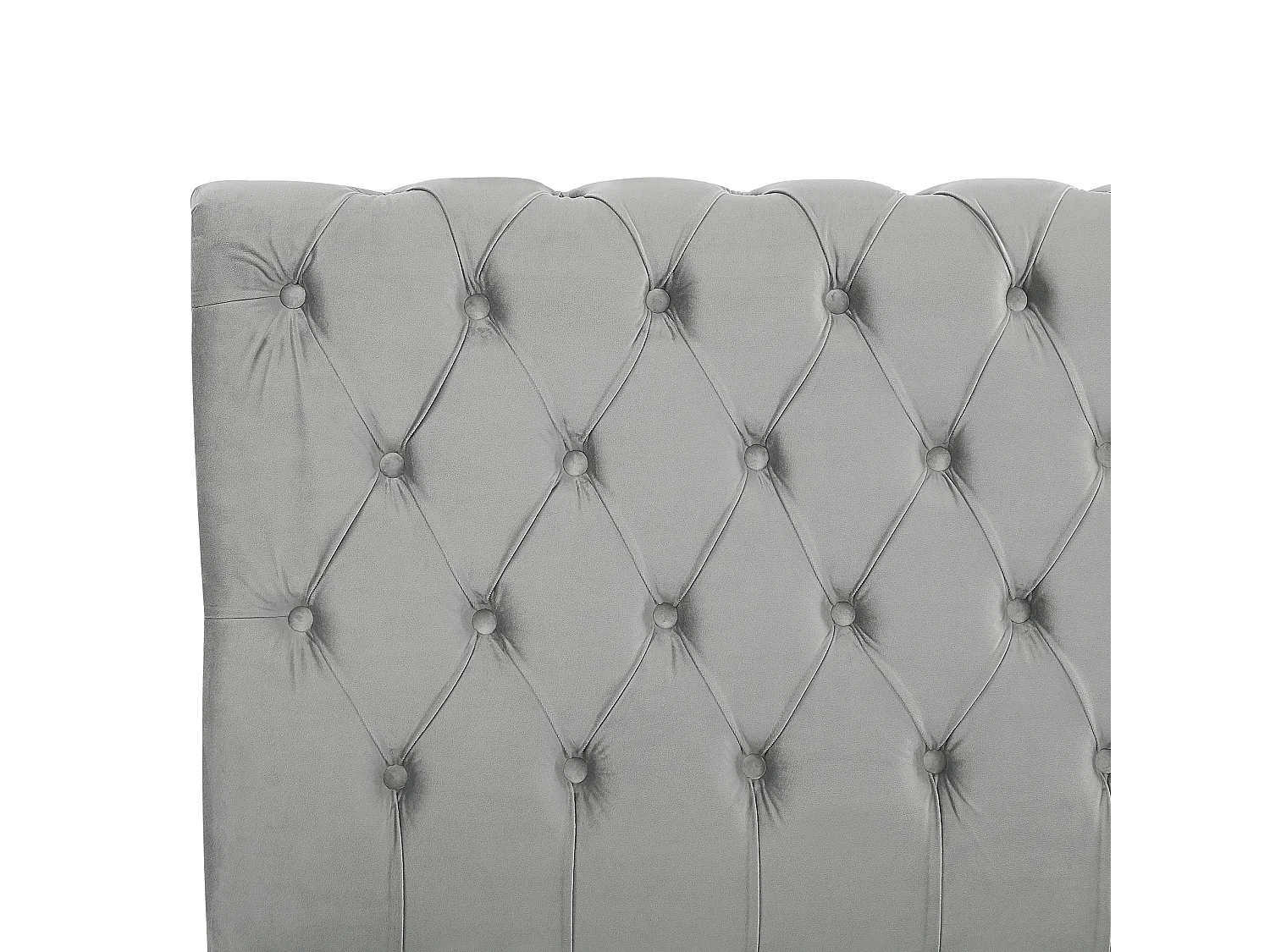 Lit avec sommier Velours AVALLON 140 x 200 cm Gris