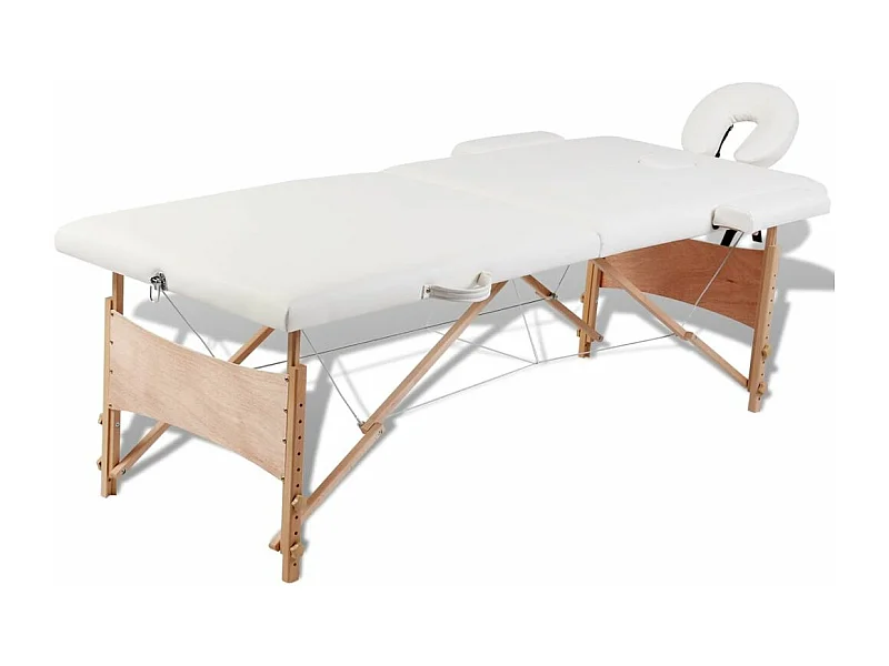 Table pliable de massage bois blanche 186 x 68 x 62 cm 02_0001874