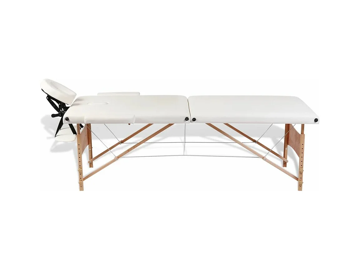Table pliable de massage bois blanche 186 x 68 x 62 cm 02_0001874