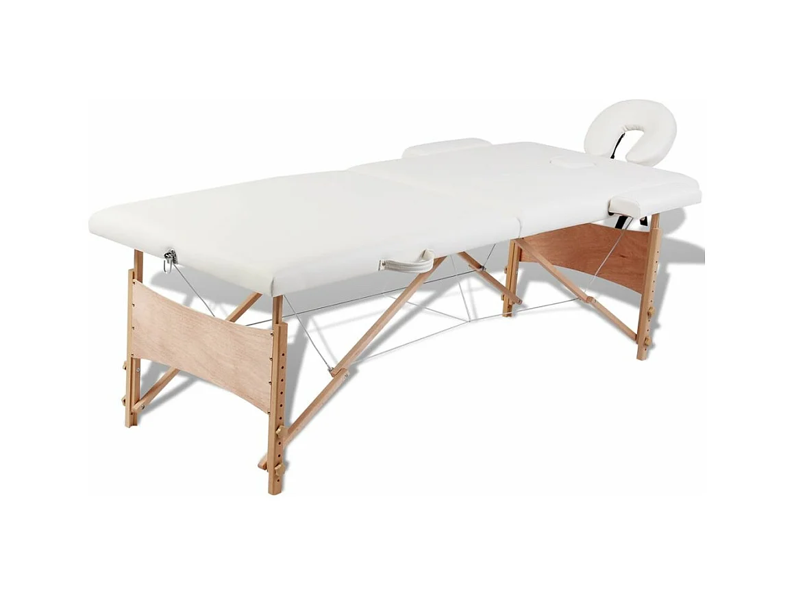 Table pliable de massage bois blanche 186 x 68 x 62 cm 02_0001874
