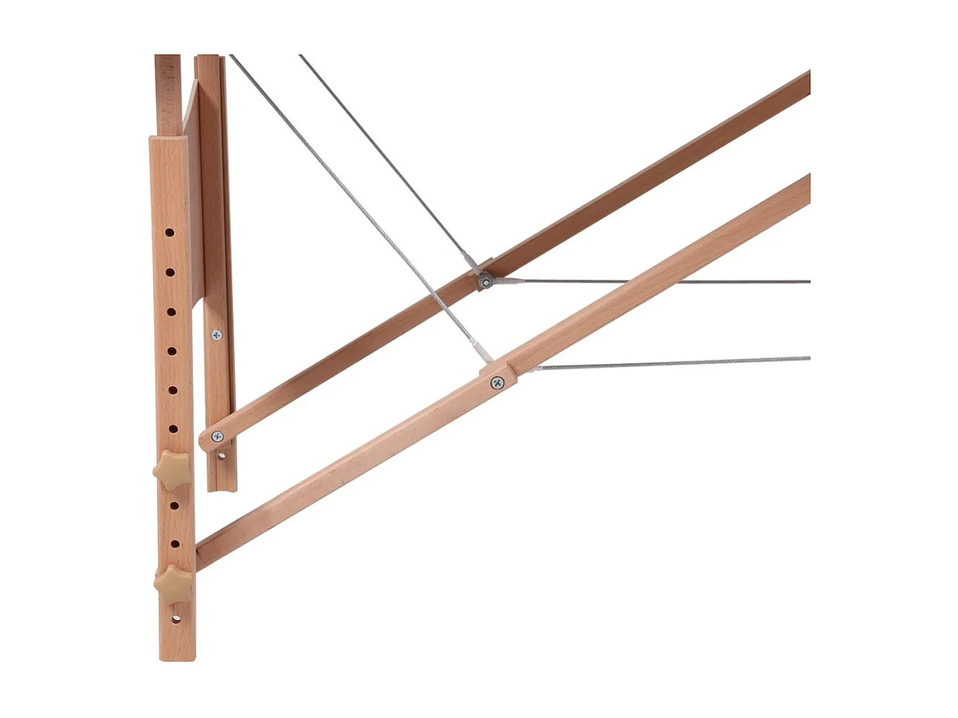 Camilla de masaje plegable blanca 2 zonas con estructura de madera color crema 02_0001874