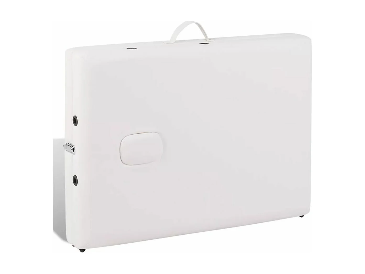 Camilla de masaje plegable blanca 2 zonas con estructura de madera color crema 02_0001874