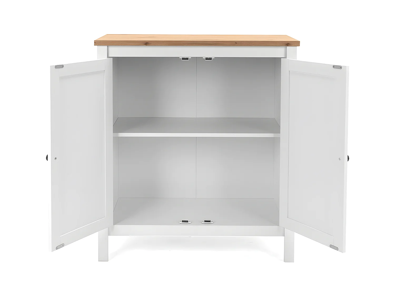 Buffet 2 portes L80 cm - Décor Blanc - BERGEN