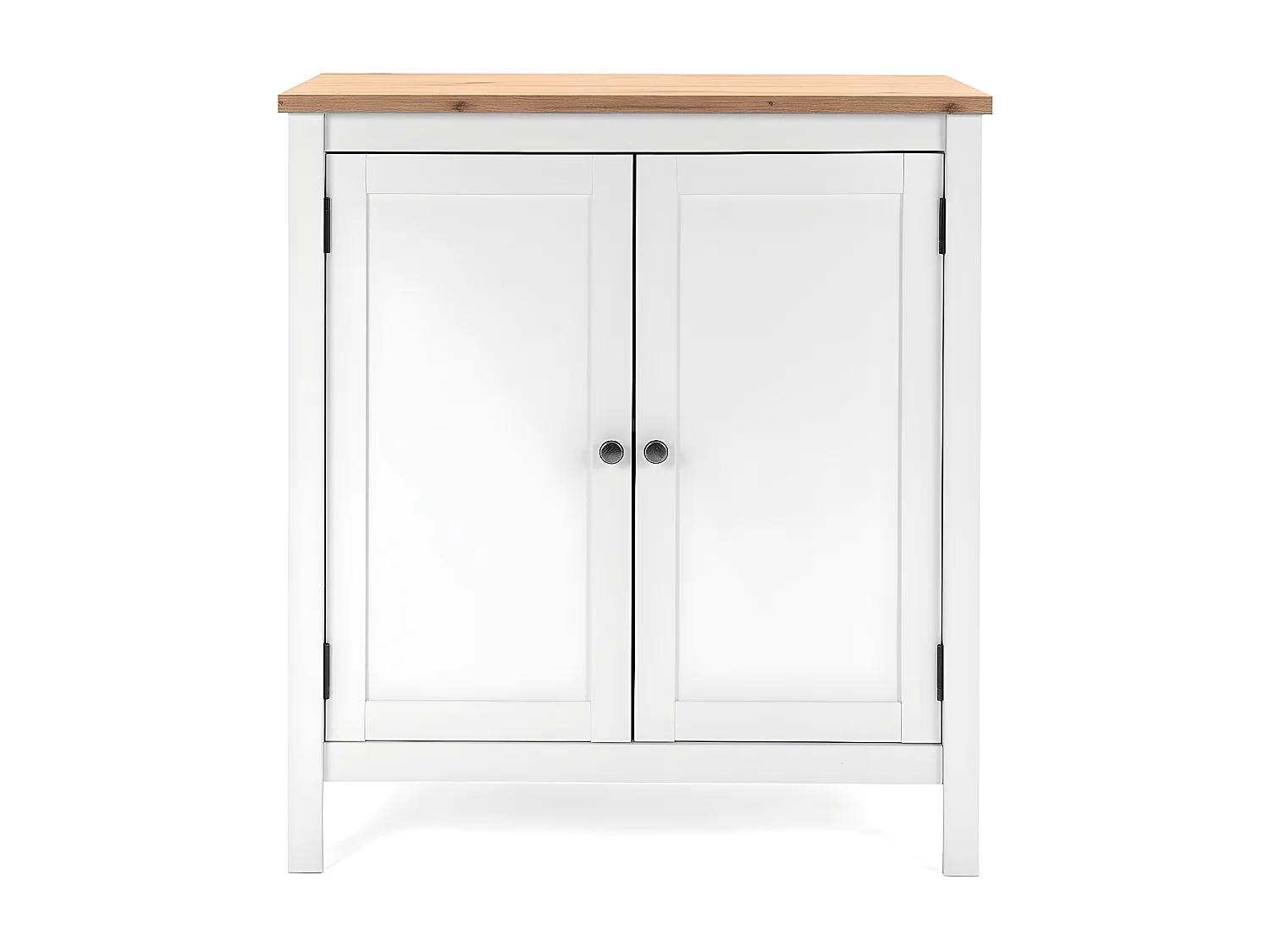 Buffet 2 portes L80 cm - Décor Blanc - BERGEN