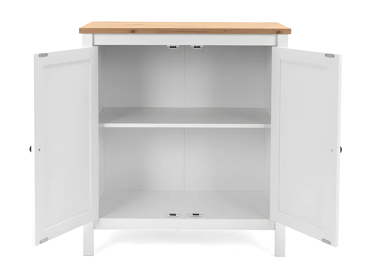 Buffet 2 portes L80 cm - Décor Blanc - BERGEN