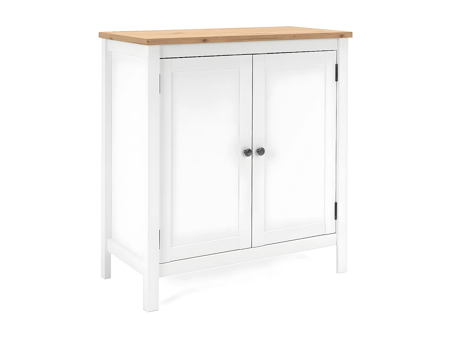 Buffet 2 portes L80 cm - Décor Blanc - BERGEN