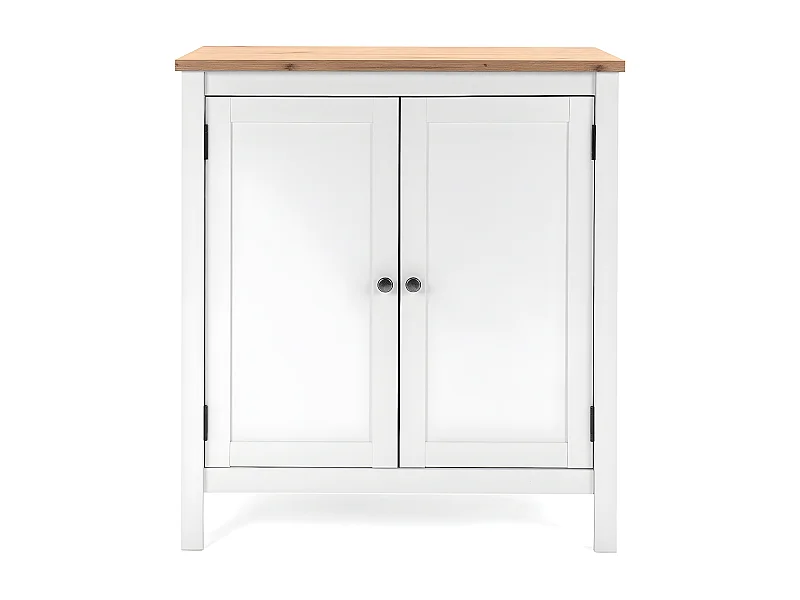 Buffet 2 portes L80 cm - Décor Blanc - BERGEN