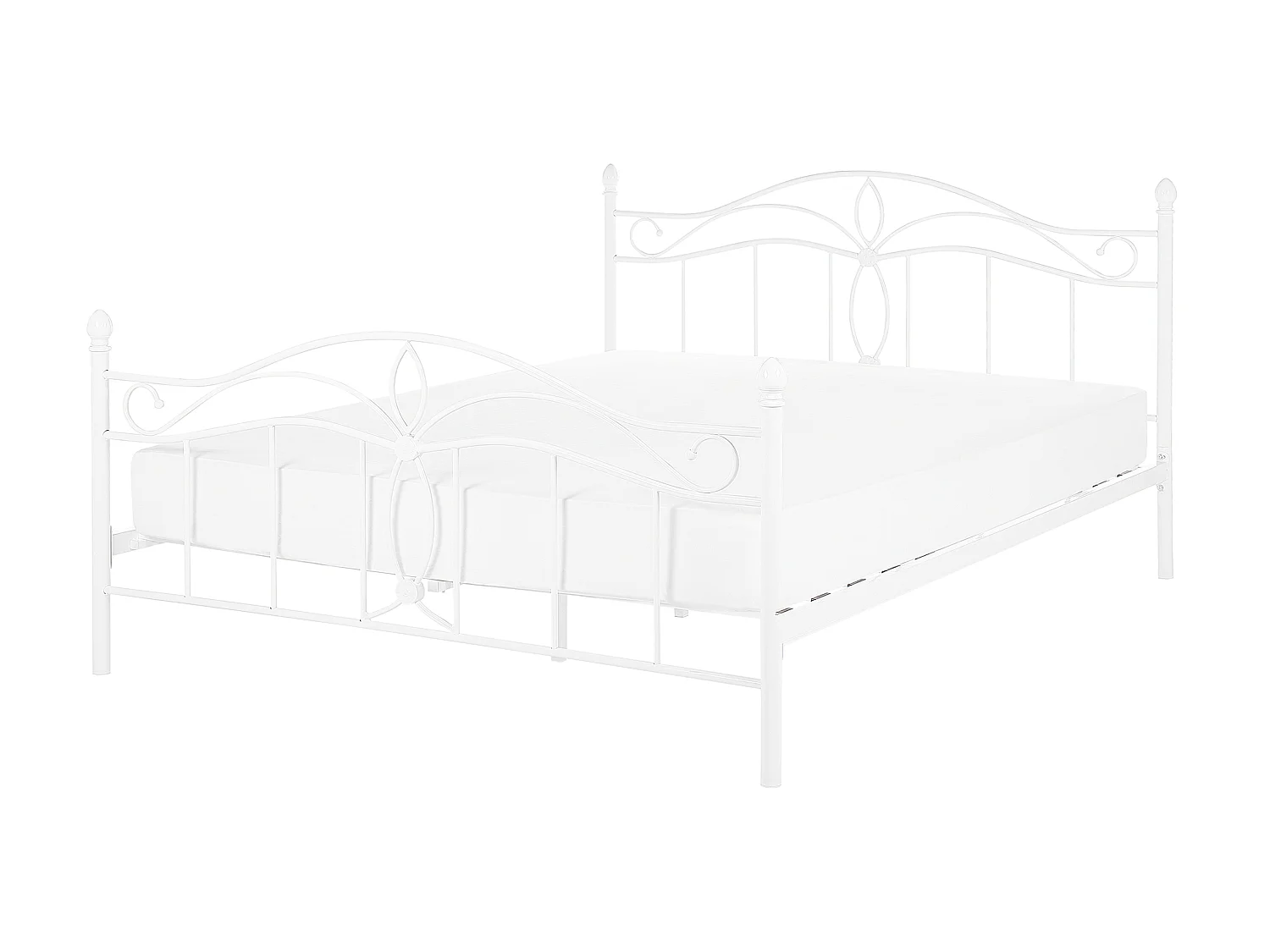 Lit avec sommier Métal ANTLIA 140 x 200 cm Blanc