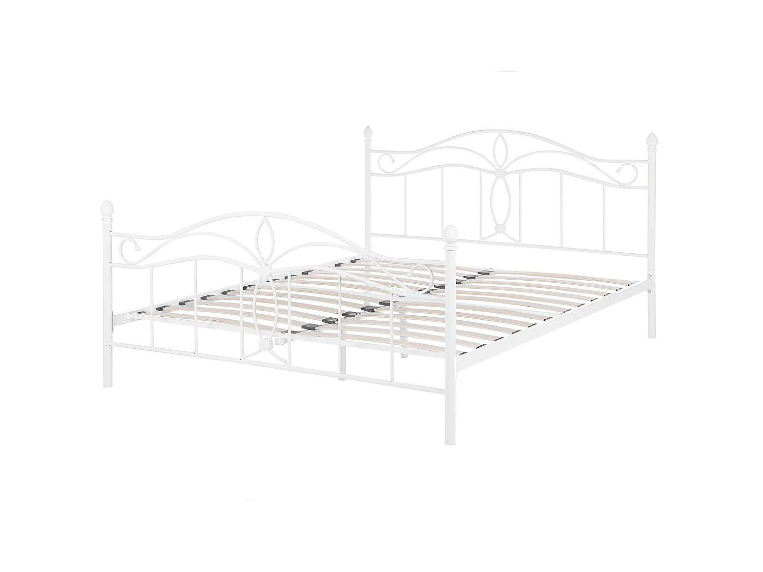 Lit avec sommier Métal ANTLIA 140 x 200 cm Blanc