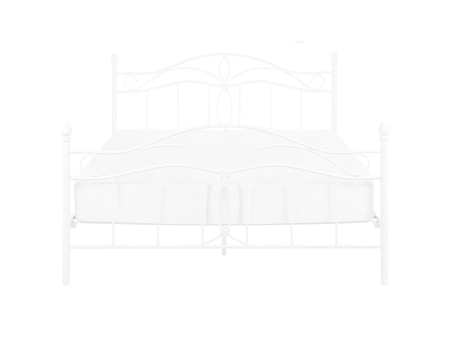 Lit avec sommier Métal ANTLIA 140 x 200 cm Blanc