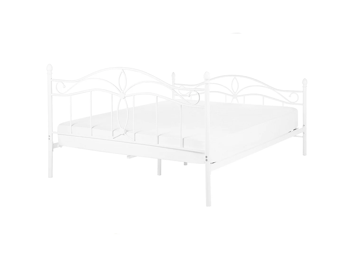 Lit avec sommier Métal ANTLIA 140 x 200 cm Blanc