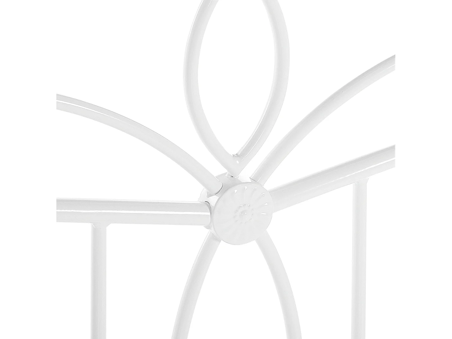 Romantisches Doppelbett Weiß Metall mit Kopfteil Lattenrost 140x200 cm Antlia