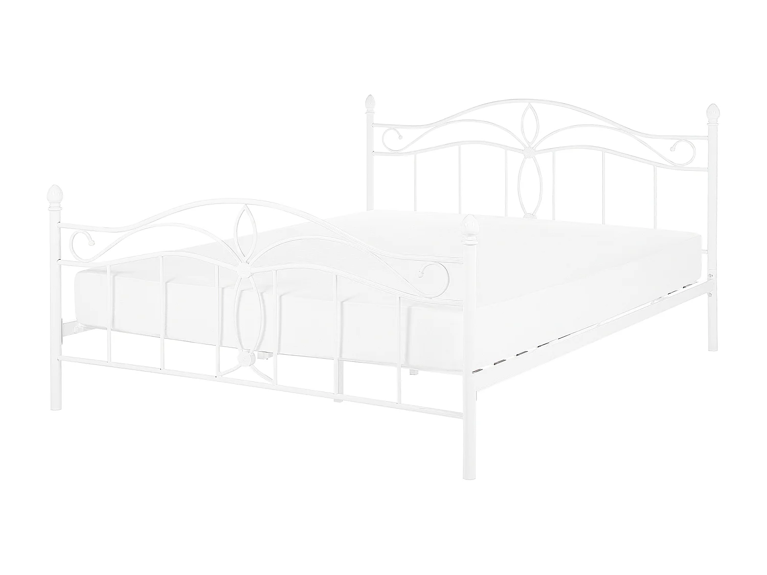 Lit avec sommier Métal ANTLIA 140 x 200 cm Blanc