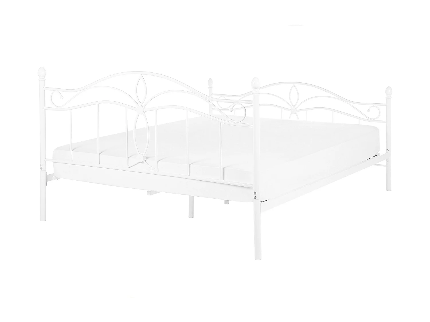 Lit avec sommier Métal ANTLIA 140 x 200 cm Blanc