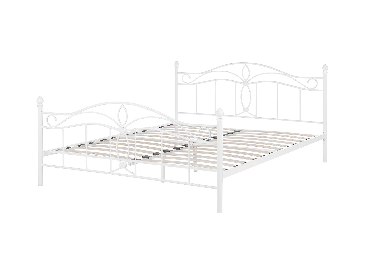 Lit avec sommier Métal ANTLIA 160 x 200 cm Blanc