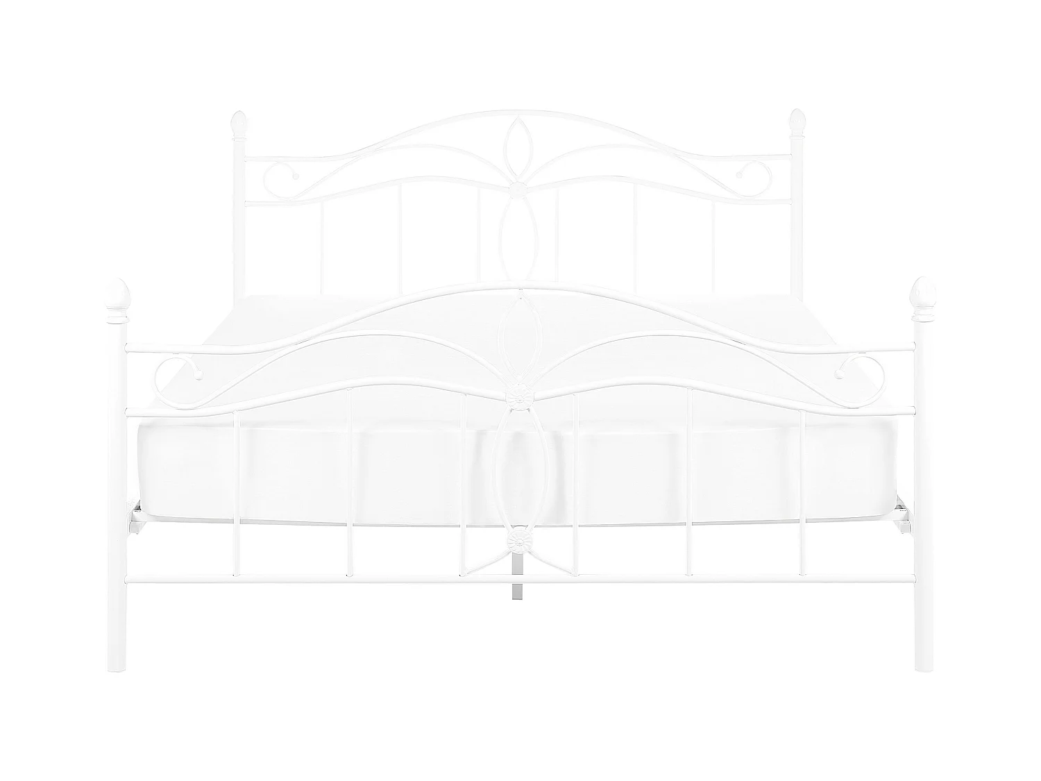Lit avec sommier Métal ANTLIA 160 x 200 cm Blanc