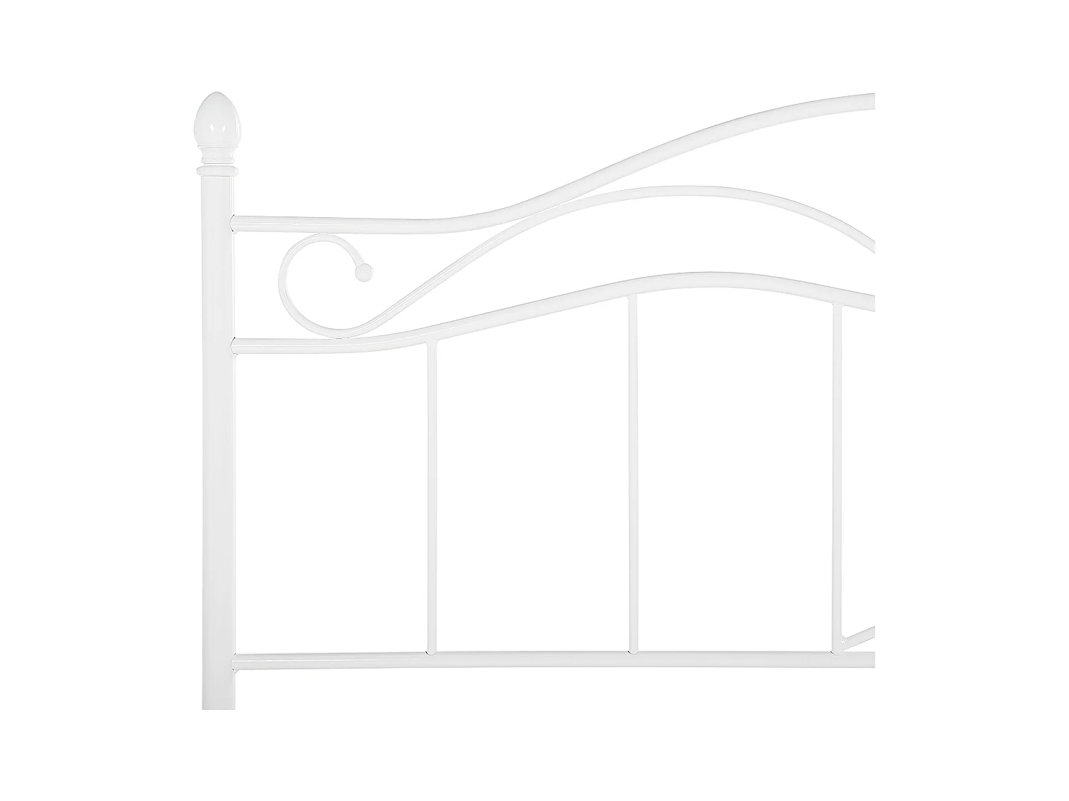 Lit avec sommier Métal ANTLIA 160 x 200 cm Blanc