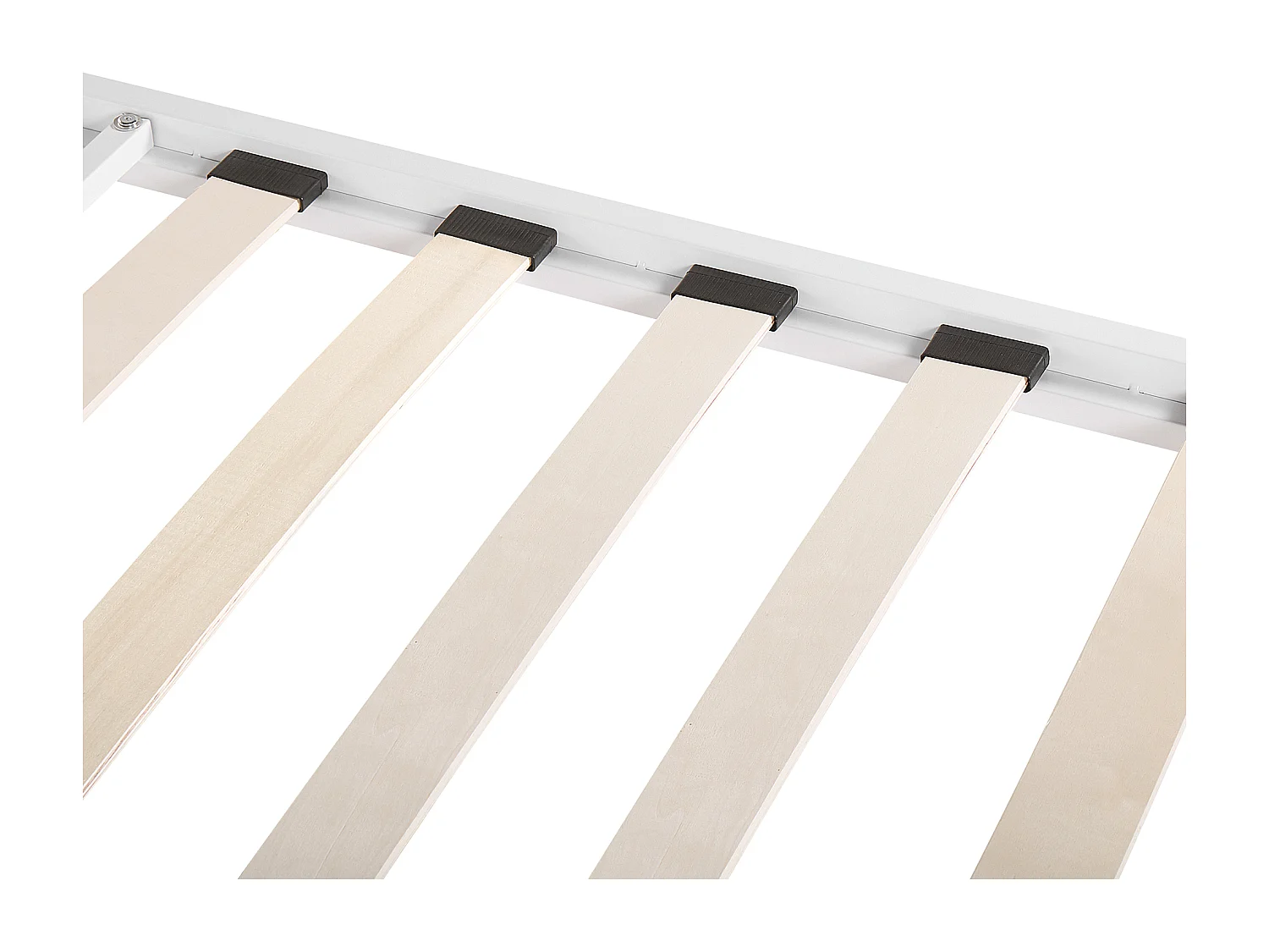 Romantisches Doppelbett Weiß Metall mit Kopfteil Lattenrost 160x200 cm Antlia