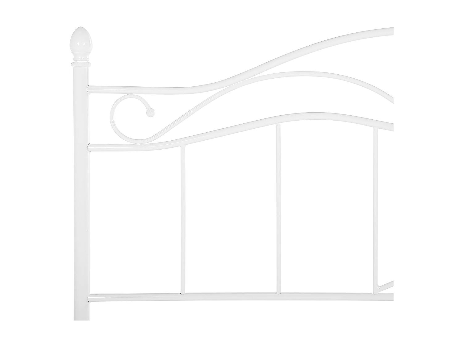 Romantisches Doppelbett Weiß Metall mit Kopfteil Lattenrost 160x200 cm Antlia