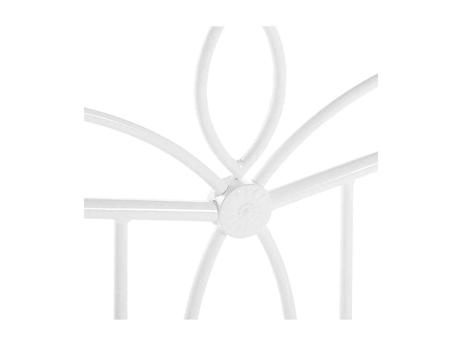 Romantisches Doppelbett Weiß Metall mit Kopfteil Lattenrost 160x200 cm Antlia