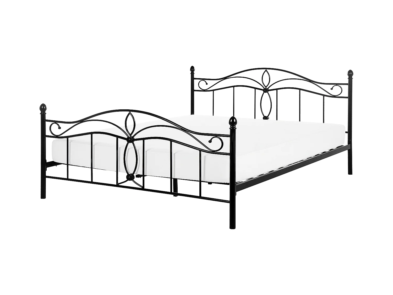 Lit avec sommier Métal ANTLIA 160 x 200 cm Noir