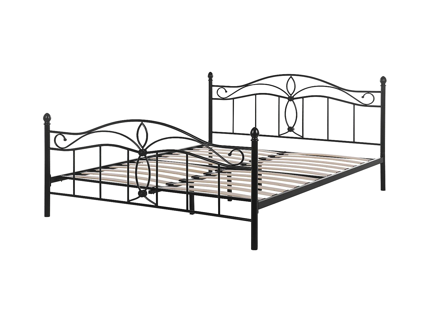 Lit avec sommier Métal ANTLIA 160 x 200 cm Noir
