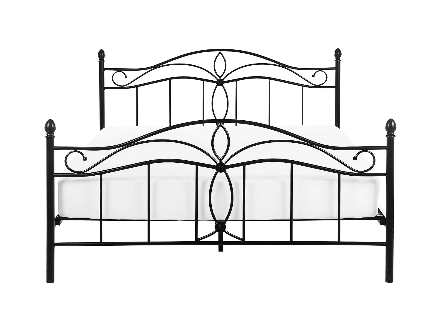 Lit avec sommier Métal ANTLIA 160 x 200 cm Noir