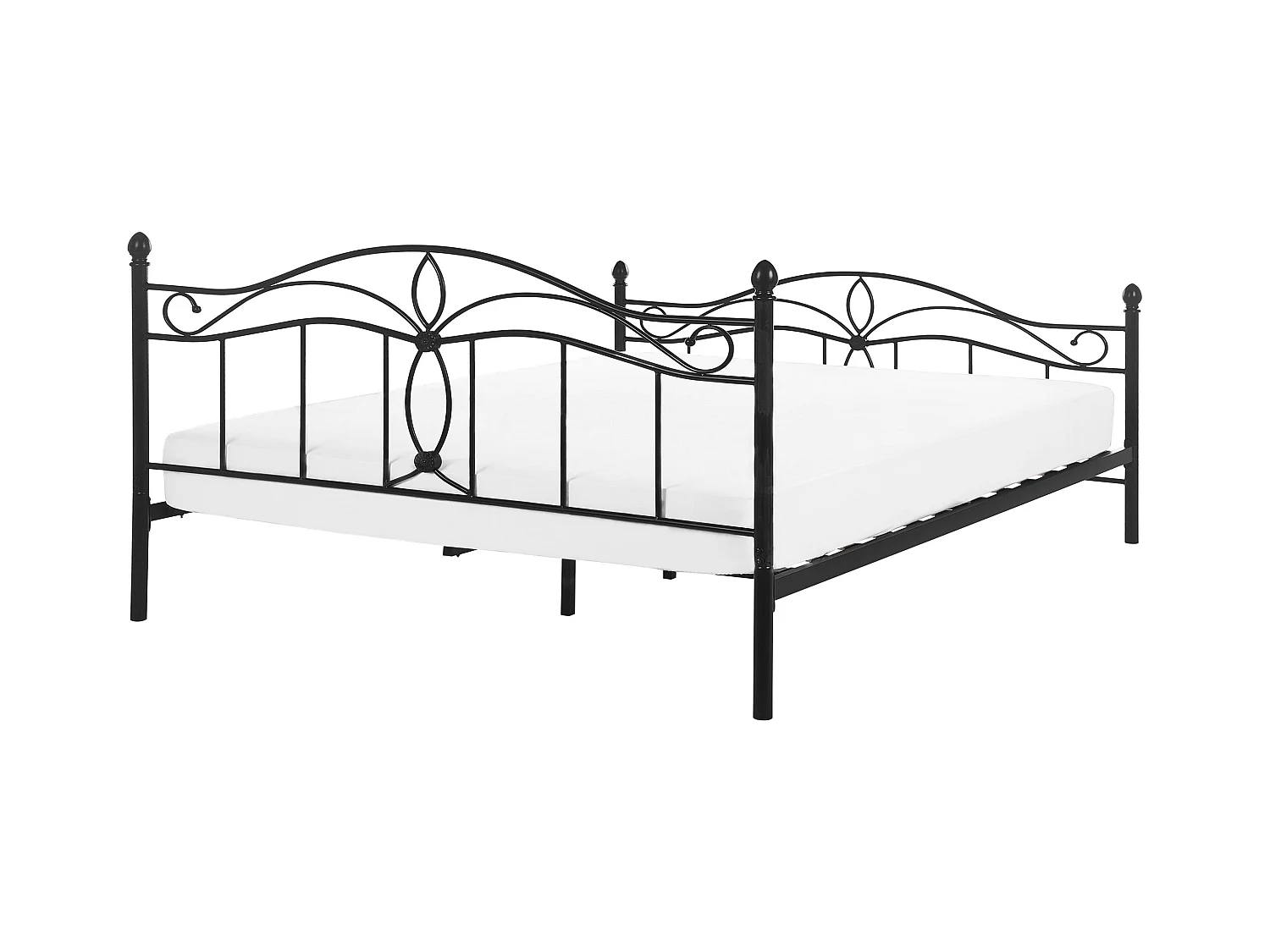 Lit avec sommier Métal ANTLIA 160 x 200 cm Noir