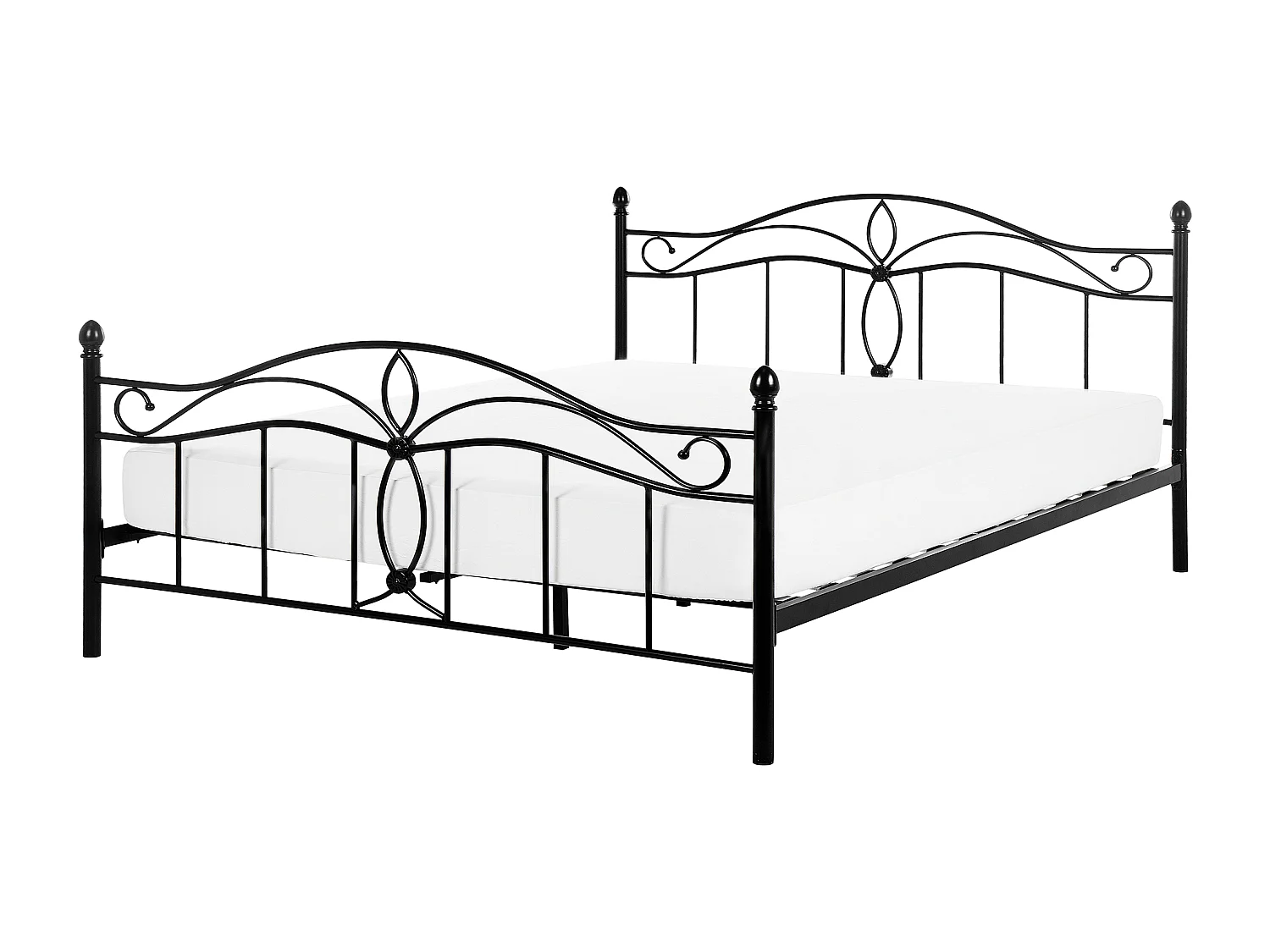 Lit avec sommier Métal ANTLIA 160 x 200 cm Noir