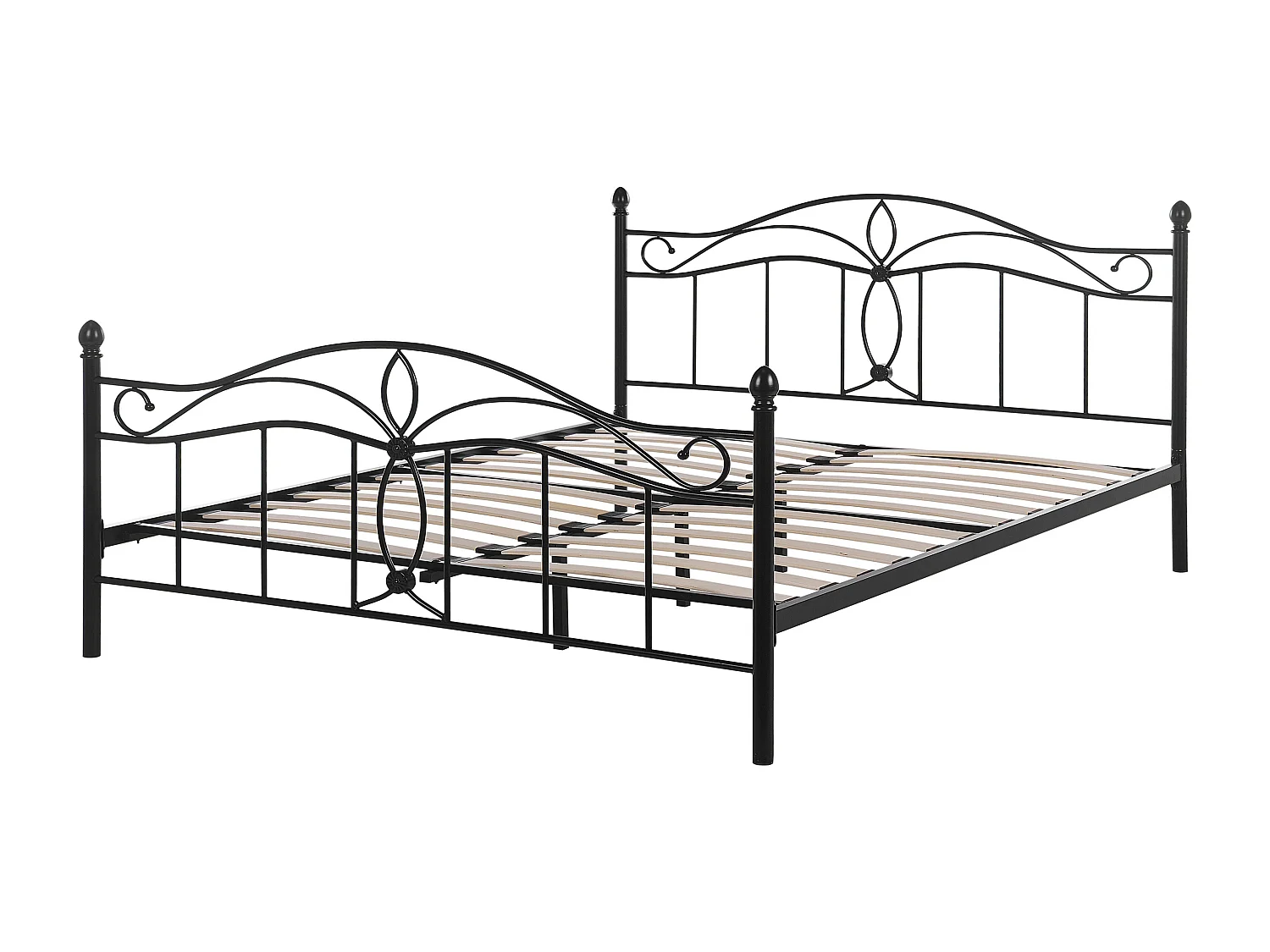 Lit avec sommier Métal ANTLIA 160 x 200 cm Noir