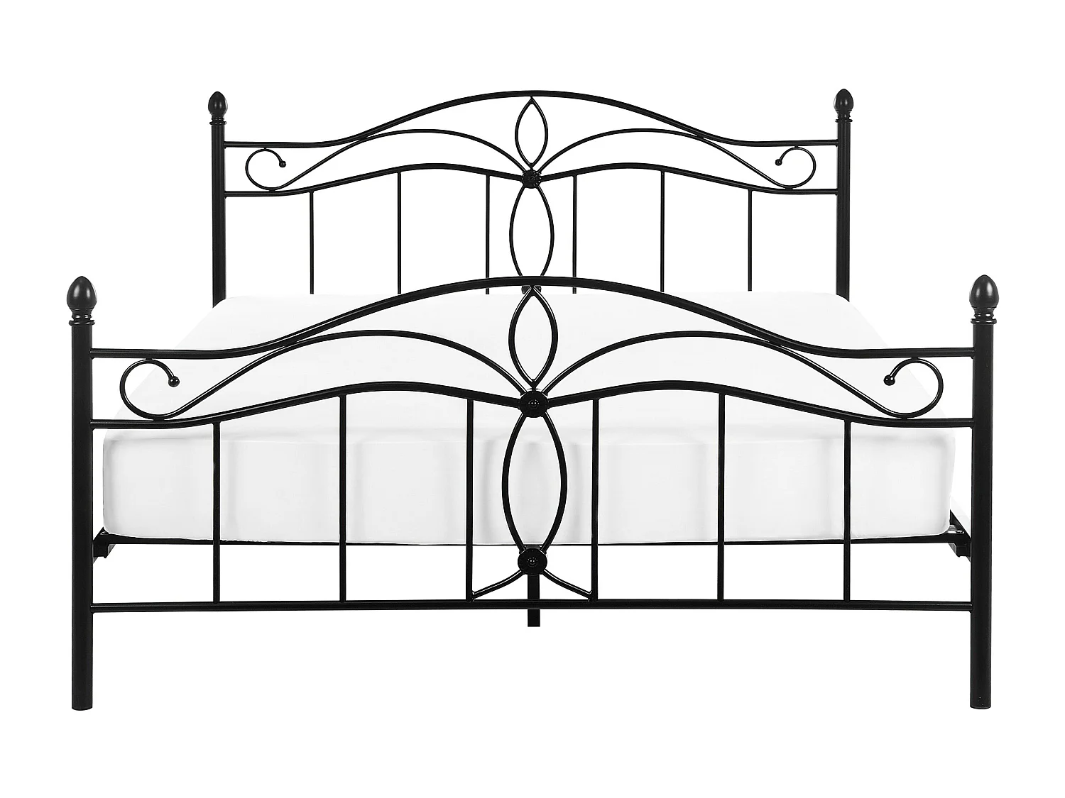 Lit avec sommier Métal ANTLIA 160 x 200 cm Noir
