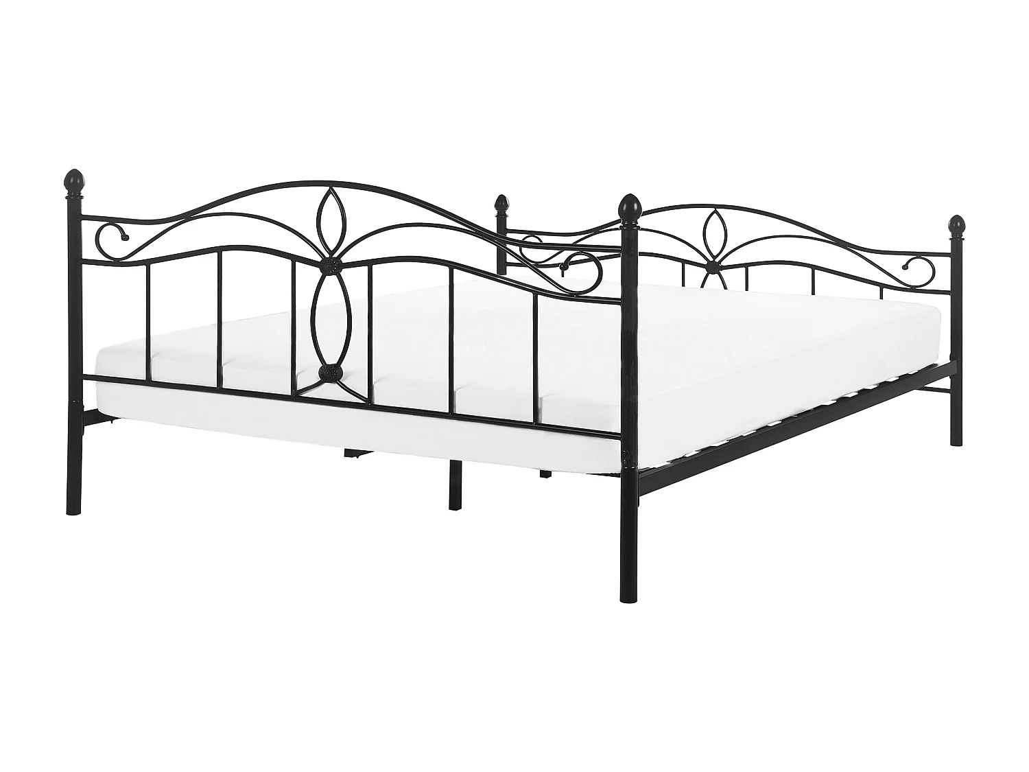 Lit avec sommier Métal ANTLIA 160 x 200 cm Noir