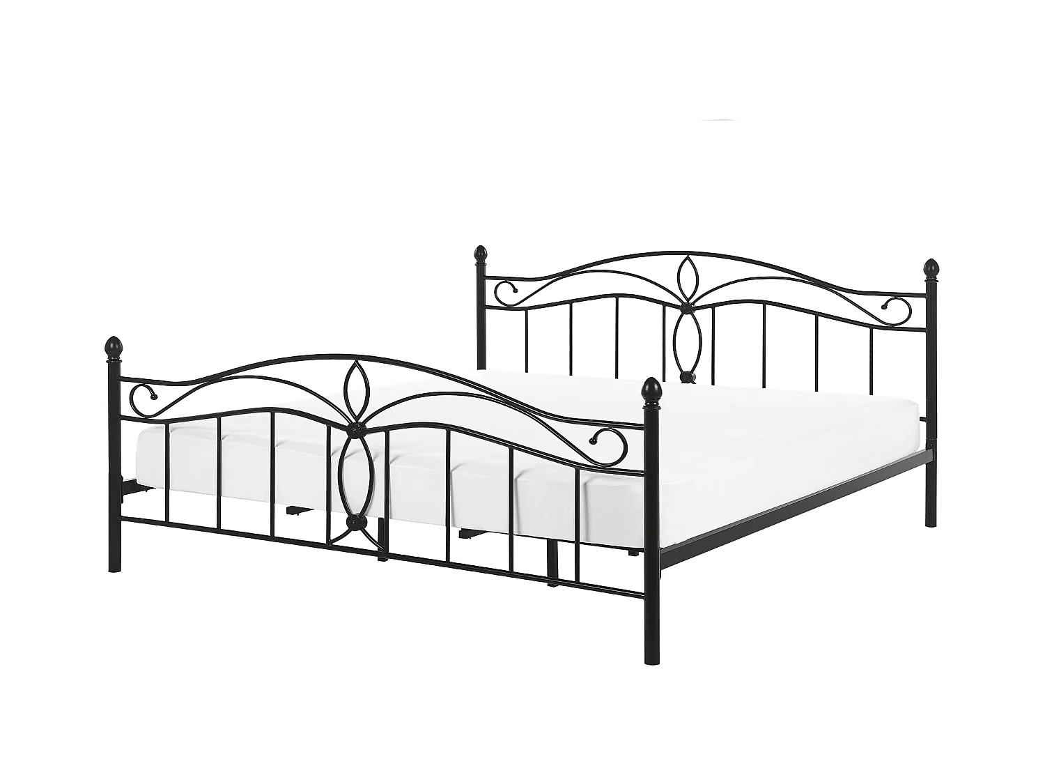 Lit avec sommier Métal ANTLIA 140 x 200 cm Noir