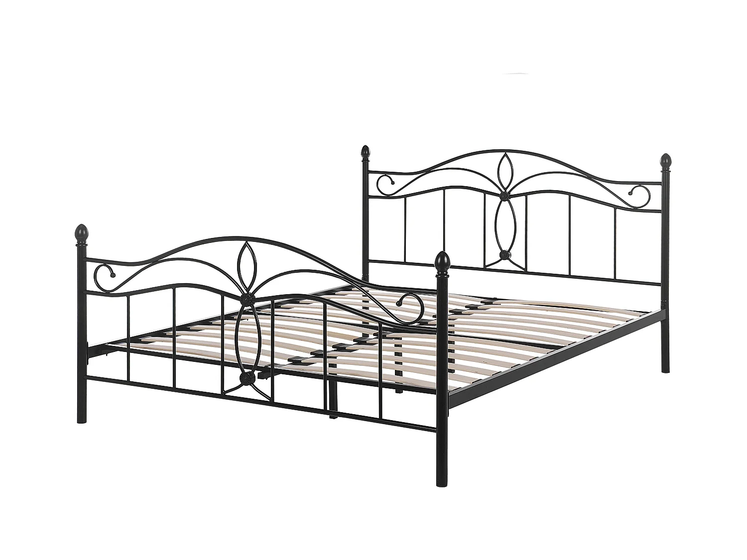 Lit avec sommier Métal ANTLIA 140 x 200 cm Noir