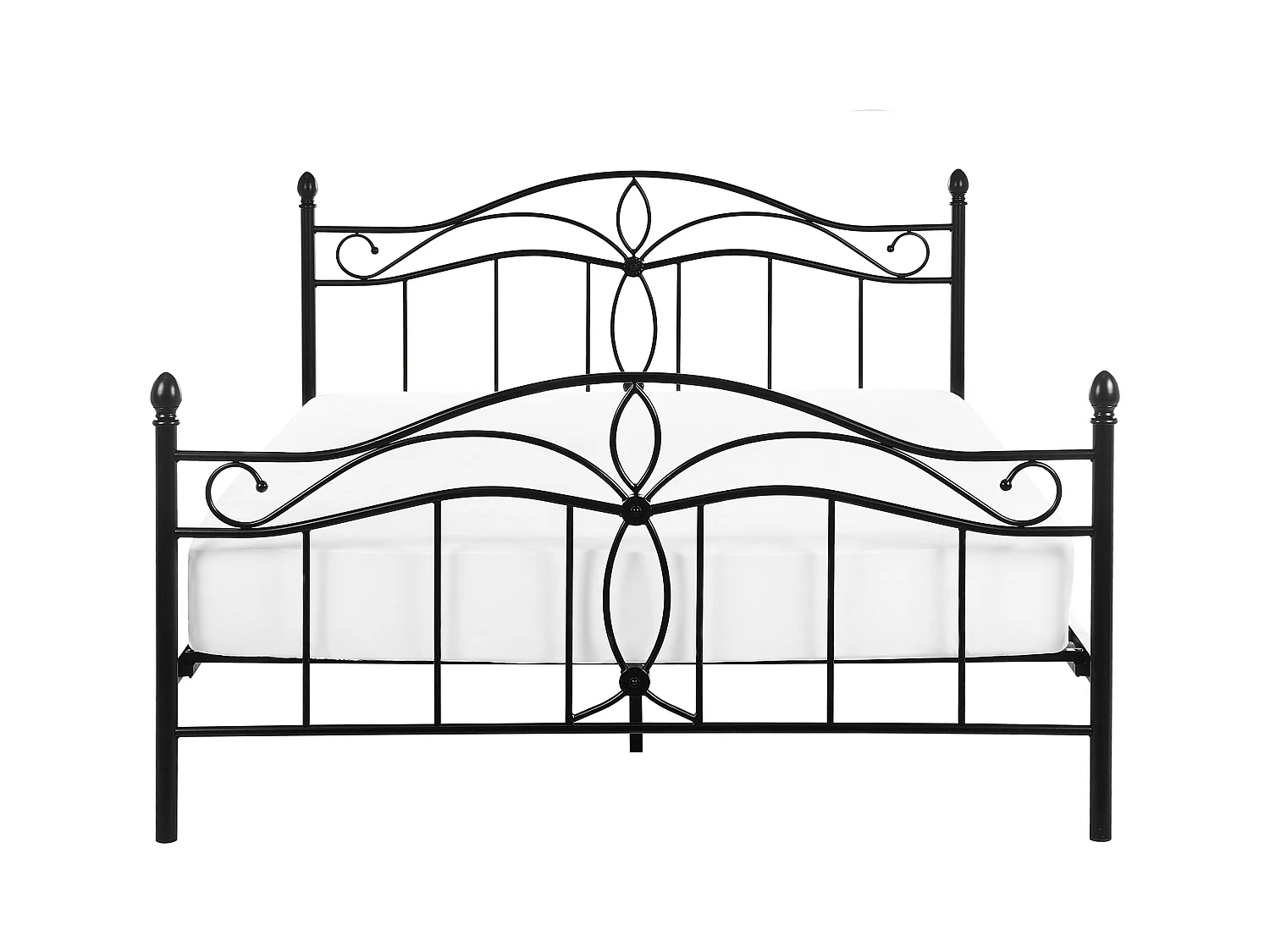 Lit avec sommier Métal ANTLIA 140 x 200 cm Noir