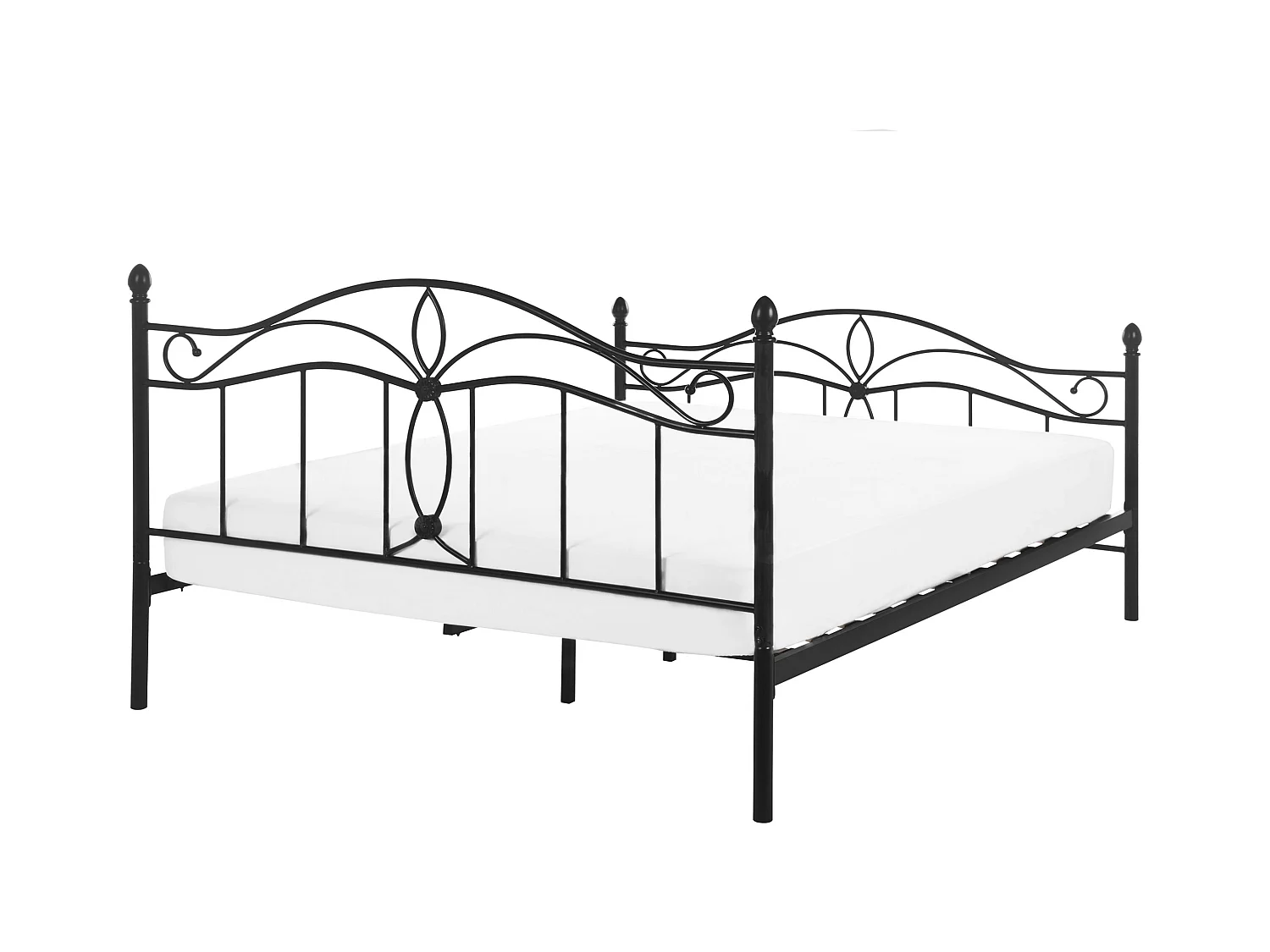 Lit avec sommier Métal ANTLIA 140 x 200 cm Noir