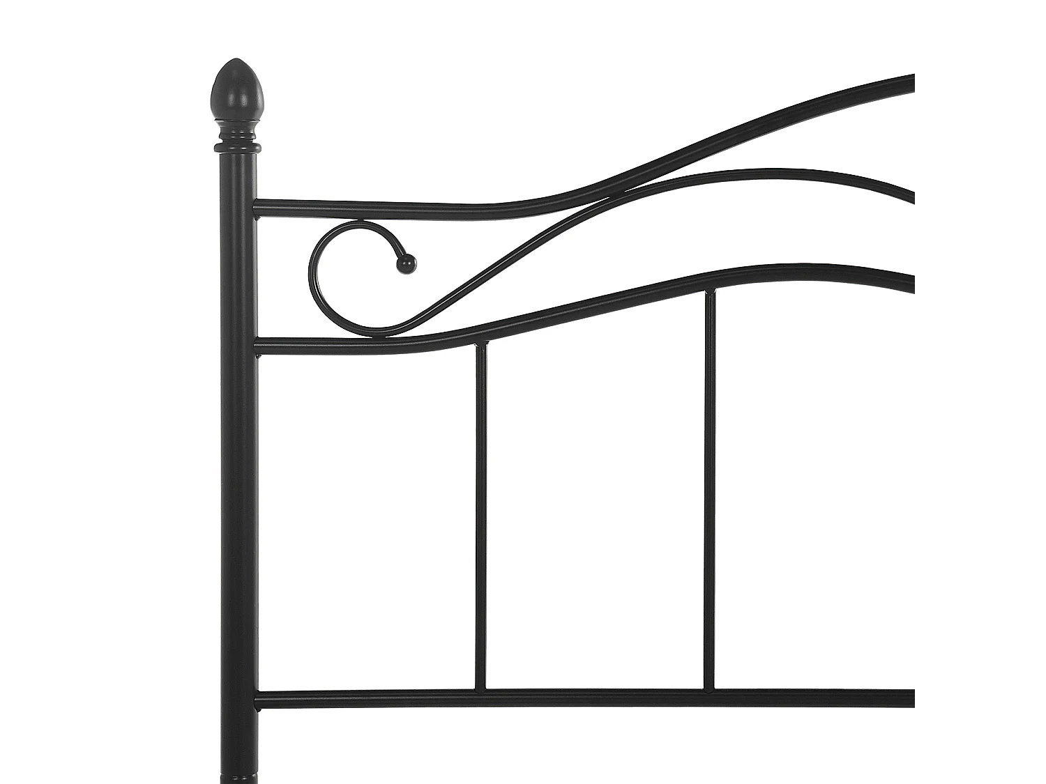 Letto Metallo ANTLIA 140 x 200 cm Nero