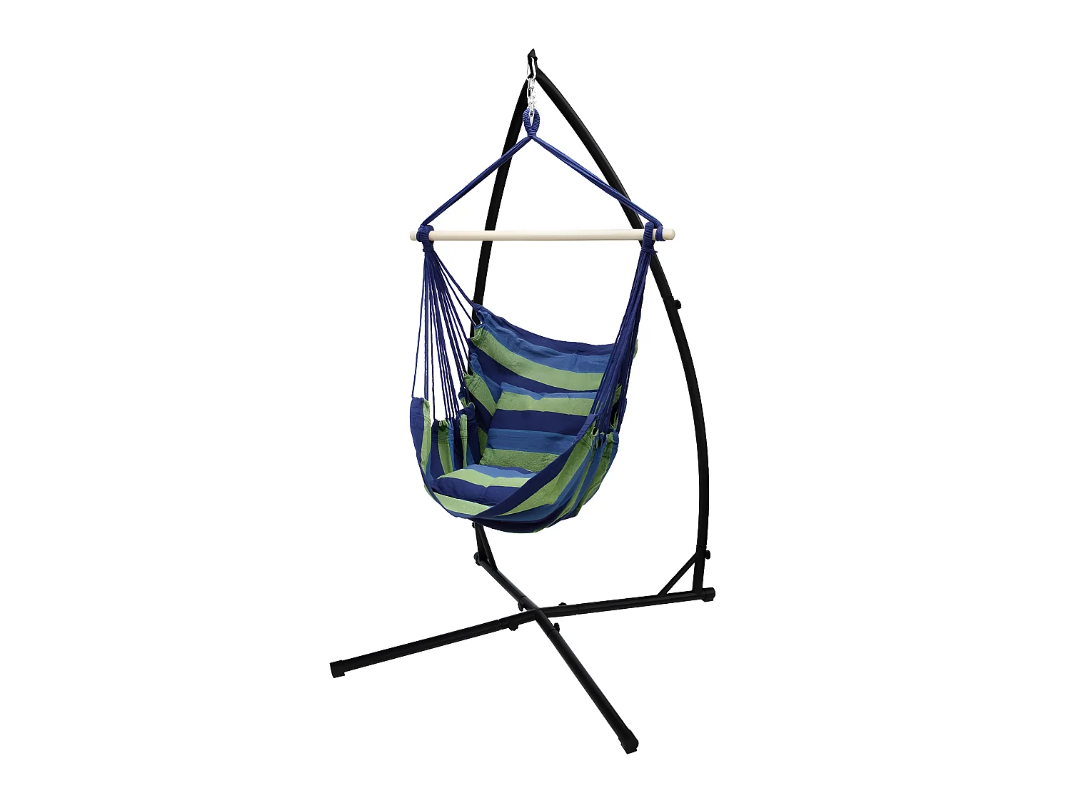 Amaca sospesa, seggiolino da giardino in cotone blu/verde 120cm ECD Germany