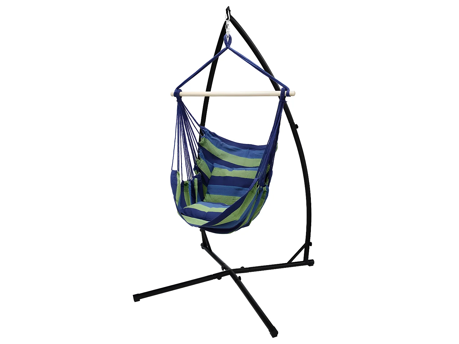 Amaca sospesa, seggiolino da giardino in cotone blu/verde 120cm ECD Germany