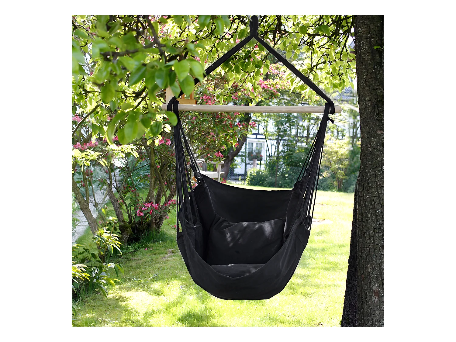 Hamac fauteuil suspendu design jardin coton 120 cm extérieure ECD Germany