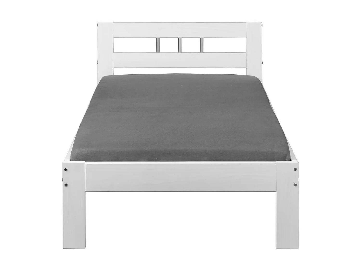 ALASKA - Lit 90x200cm Bois Massif Vernis Blanc