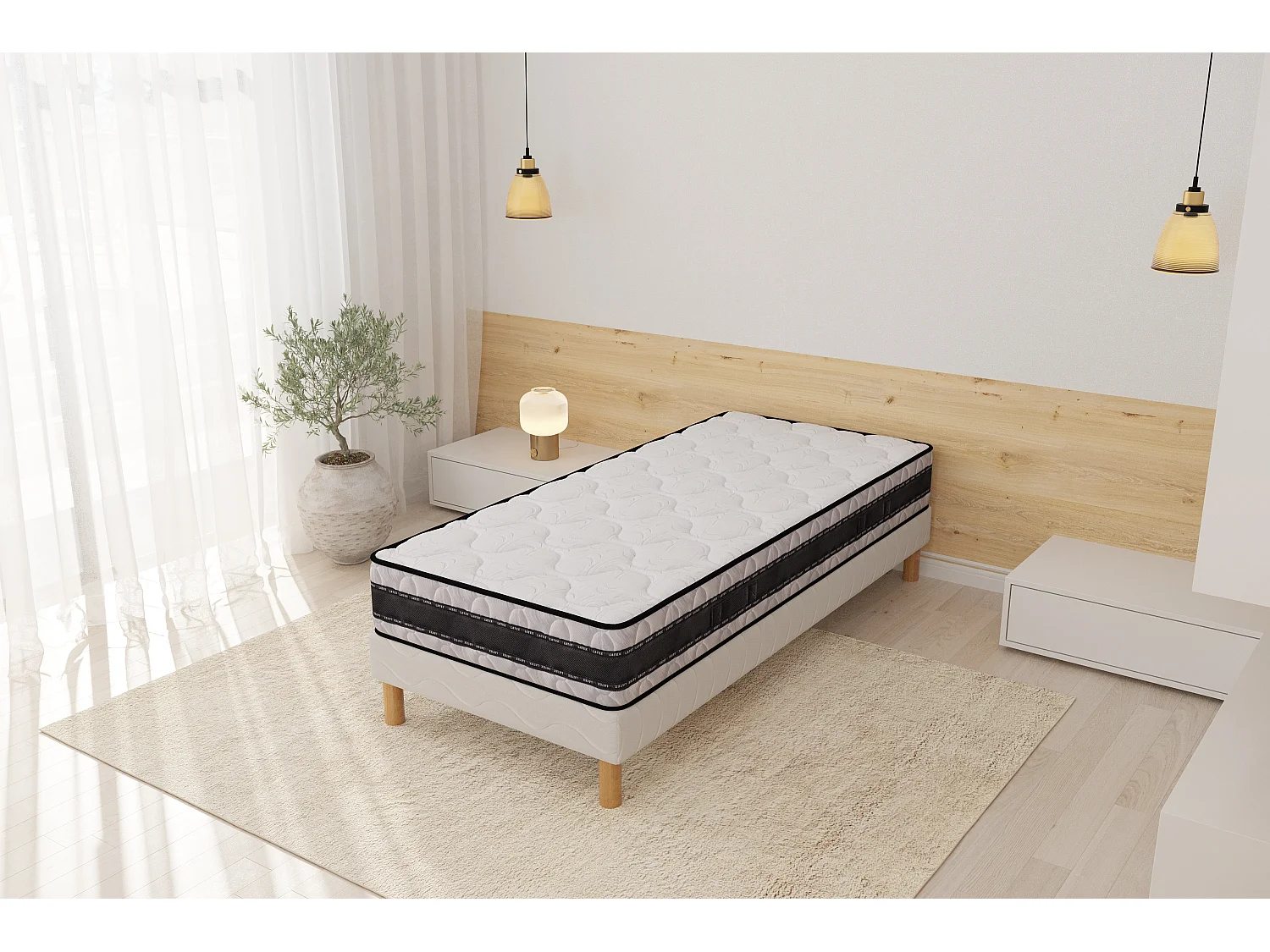 Matelas Mousse Medicare 90x190 cm Accueil Latex hauteur 22 cm
