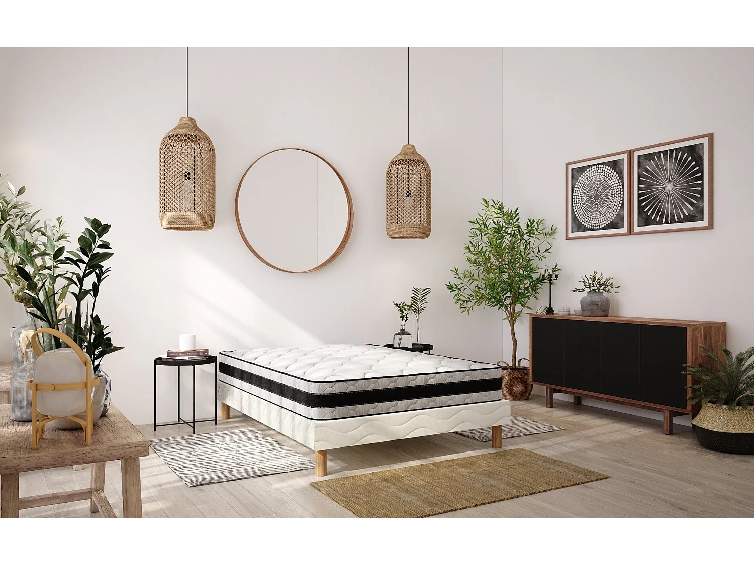 Matelas Medicare latex 160x200 cm Hauteur 22 cm couchage latex hypoallergénique aération optimisée Soutien mi-ferme