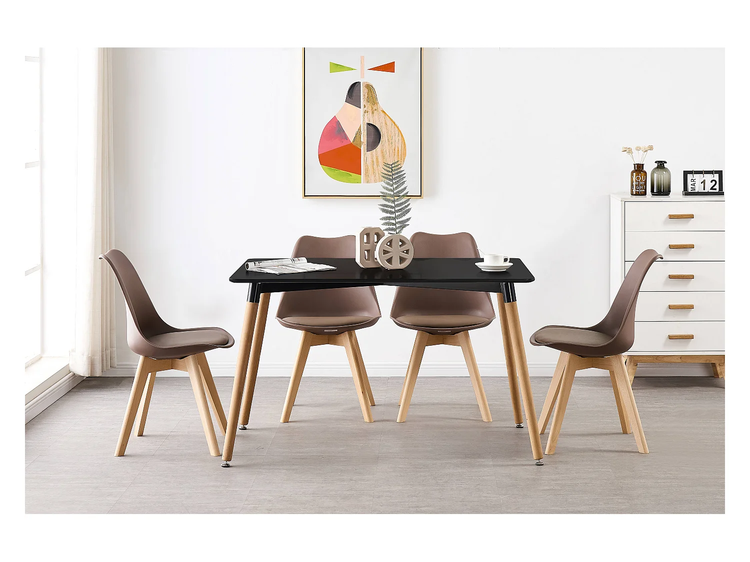 Halo - Table Rectangulaire Style Scandinave - Design & Contemporain - Noir