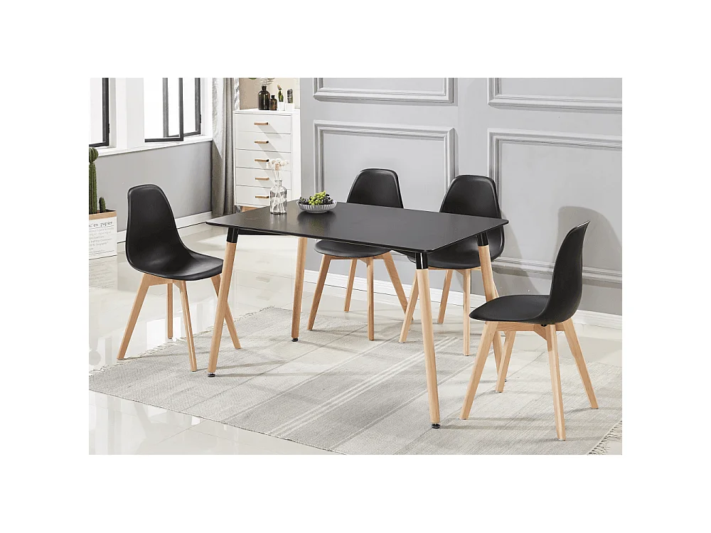 Halo - Table Rectangulaire Style Scandinave - Design & Contemporain - Noir